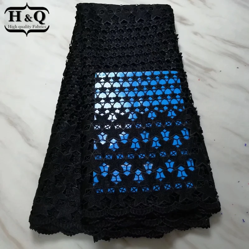 

Latest 5 yards African cord lace high quality with Nigerian guipure lace African water soluble lace fabric for Church dress,2019