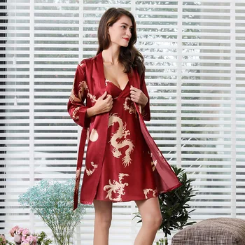 

Summer Couple Suit Pajamas Sets Print Fashion Luxury Men Women faux silk casual two pieces nighties Pajama nightdress set