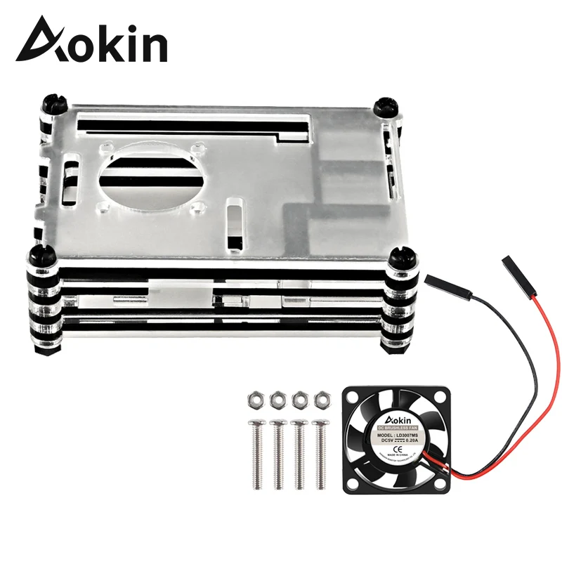 

Aokin 9-слойный акриловый чехол для Raspberry Pi 3 с охлаждающим вентилятором