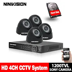 4CH товары теле и видеонаблюдения системы 720 P 1080P HDMI USB 3G Wi-Fi 4 канала CCTV шт.. SONY 1200TVL 1.0MP безопасности камера