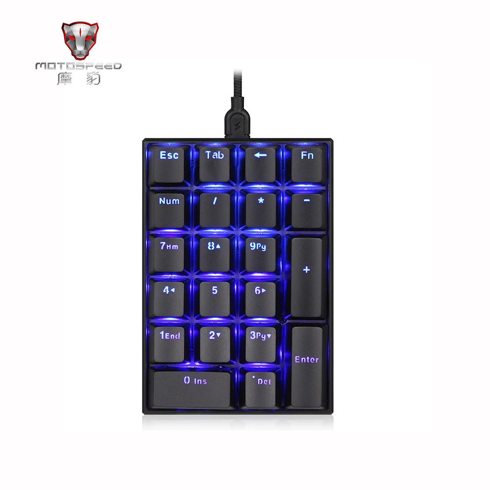 Numérico com Interruptor de Caixa Teclas do Portátil Usb com Fio Novo Motovelocidade Teclado Mecânico Kailh Preto Azul Led Backlight 21 2019 K23