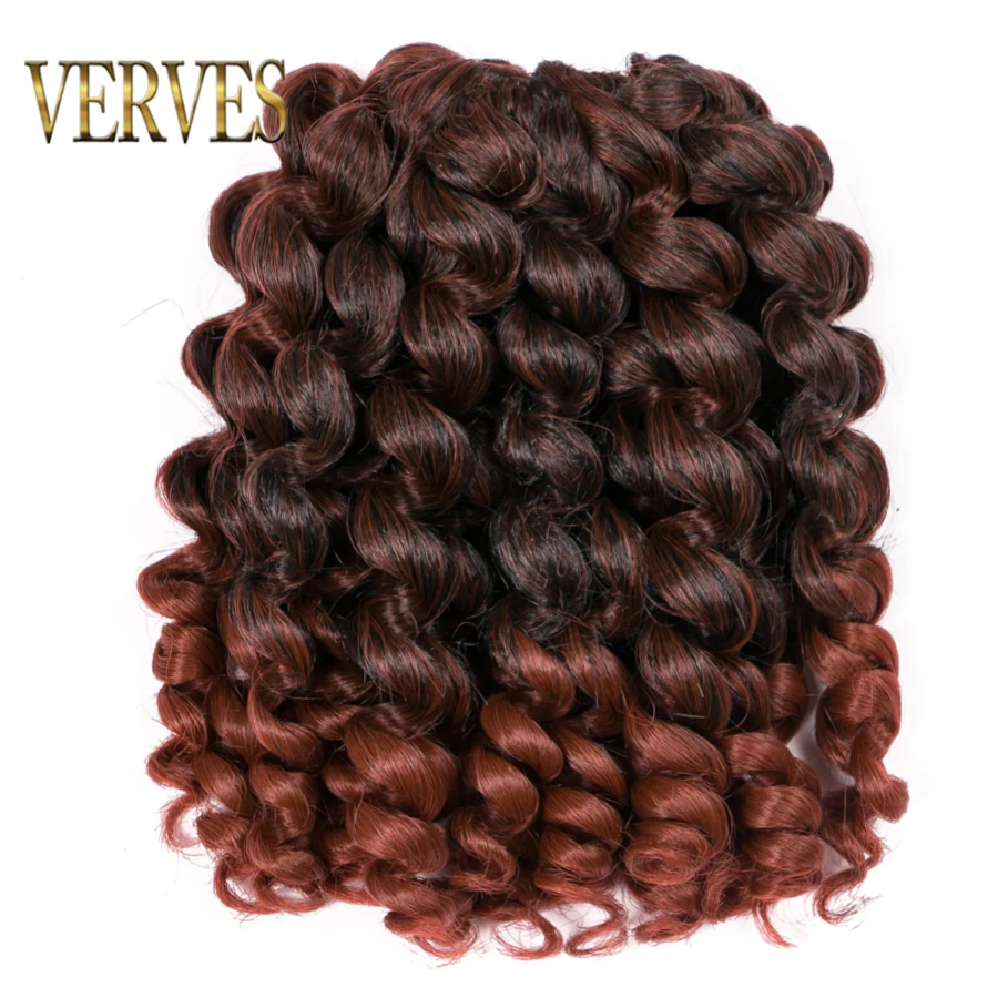 VERVES Crochet braids hair 5 pack 75g/pack 8inch synthetic ombre braiding hair extentions Havana Twist heat resistant Hair braid