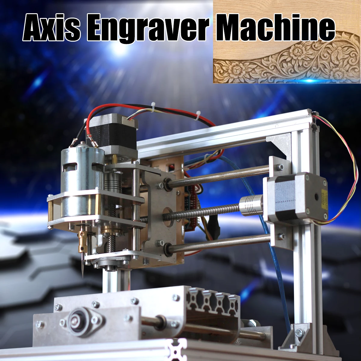 

DIY Mini 24V 5A 3 Axis CNC Engraver Engraving Machine 130x100x40mm PCB Milling Wood Carving Engraving Router Kit for Grbl Board