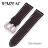 Leather Watchband Men Women Watch Band 18MM 20MM 22MM 24MM Wrist Watch Strap Black Brown Blue Watchbands Bracelet Metal Buckle ► Photo 3/6