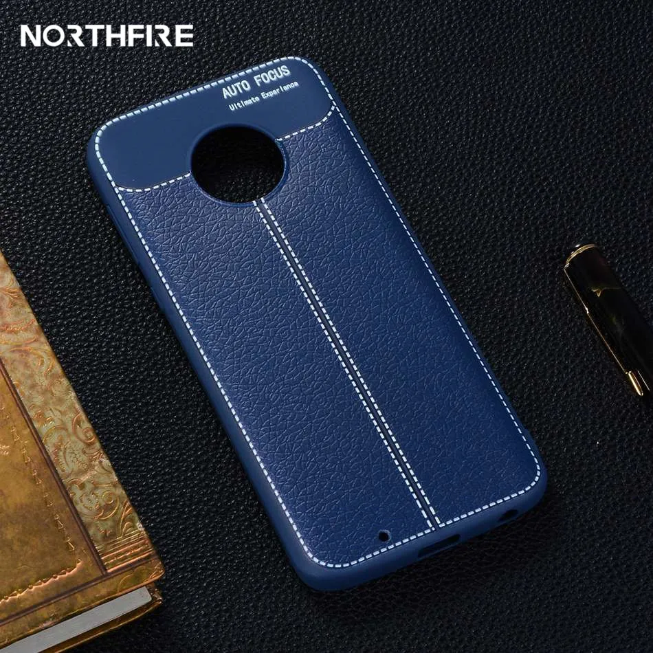 

NORTHFIRE Vintage Phone Case For Motorola MOTO G6 Play/G6 Plus/G5S Plus Litchi Pattern Leather Ultra Thin Soft Back Case Cover