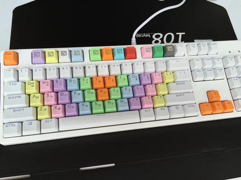 Cherry MX Keycaps подсветка PBT 38 ключ двойной снимок просвечивающие корейские персонажи