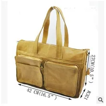 Crazy horse Мужская сумка из натуральной кожи, сумка через плечо, винтажная Ретро Мужская сумка 16 дюймов, большая сумка для путешествий