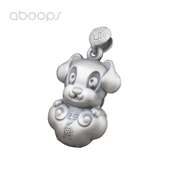 

Cute 925 Sterling Silver Zodiac Dog Necklace Pendant for Men Women Free Shipping