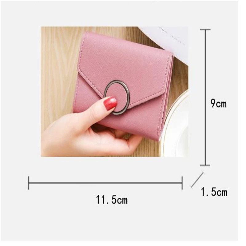 Cross-border Foreign Trade Explosion Short Paragraph Women's Wallet Korean Version Round Buckle Wallet Mini Change Card Package Cross-border Foreign Trade Explosion Short Paragraph Women's Wallet Korean Version Round Buckle Wallet Mini Change Card Package