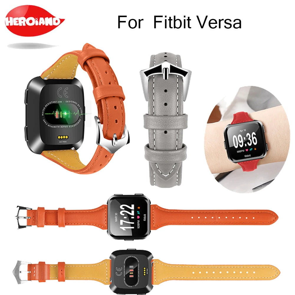 

Leather strap Wrist watch Band for Fitbit versa Replacement band wristband Watch strap belt for fitbit versa Tracker accessories