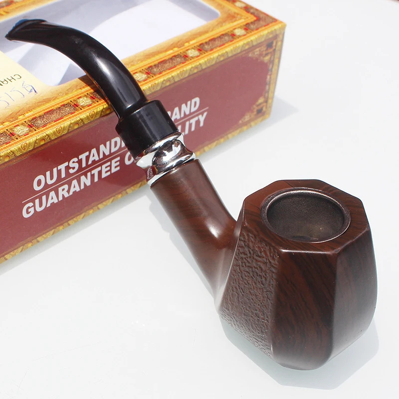 

Novelty Bakelite Bent Tobacco Pipe Chimney Filter Cigarette Cigar Pipes Portable Brown Durable Men's Smoke Accessories Gifts