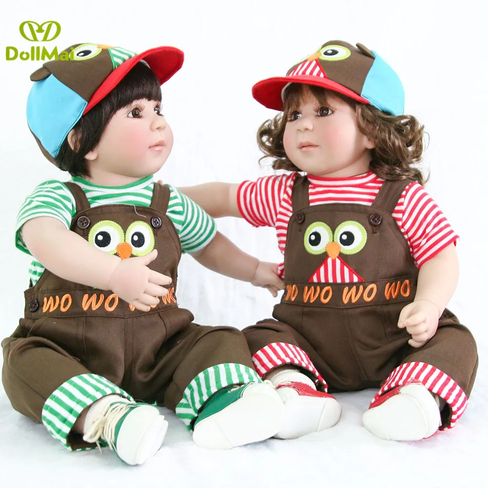 

60cm Silicone Reborn Baby Doll Toys Vinyl toddler real baby boy girl dolls Birthday Gift doll for kids oyuncak bebek