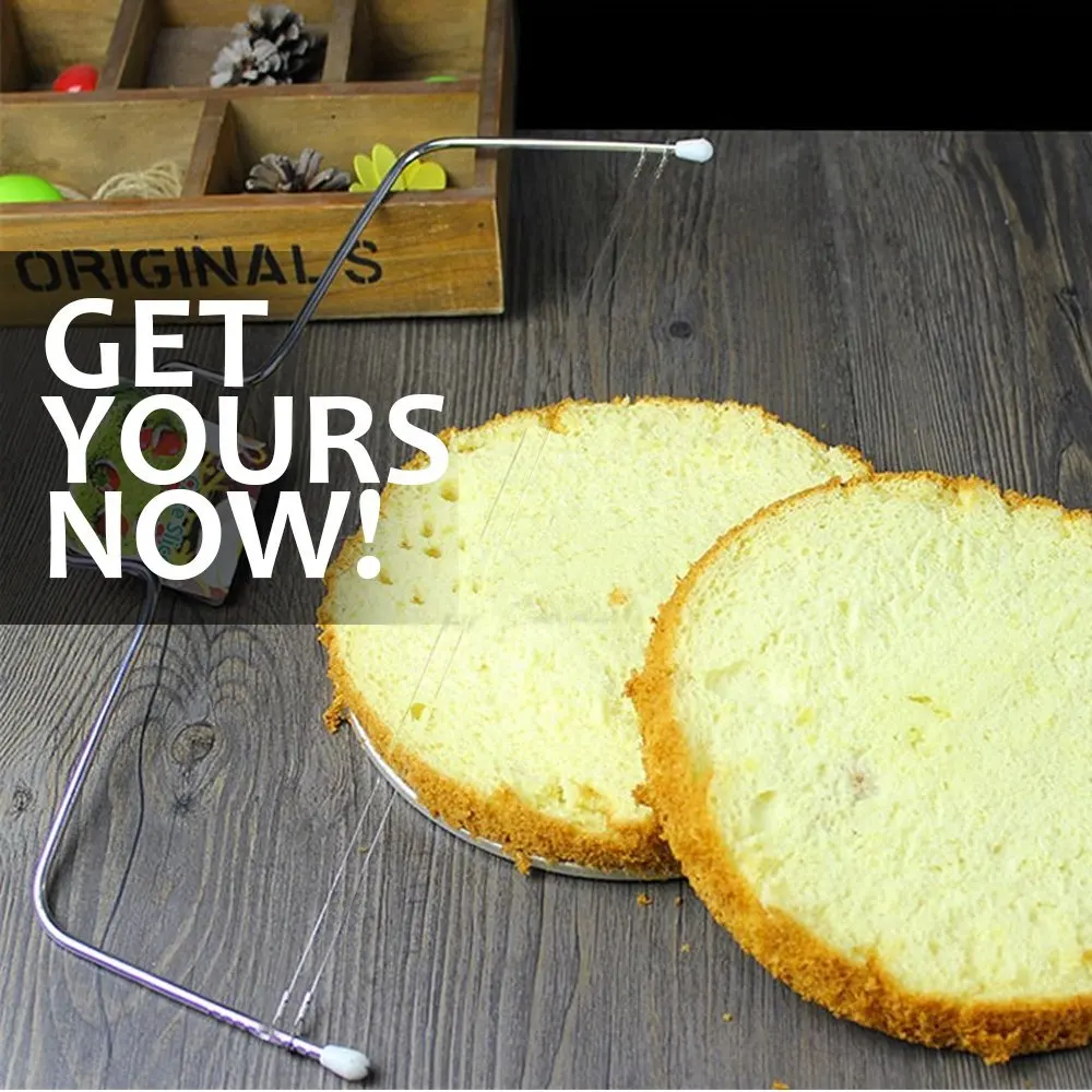 Регулируемый нержавеющая сталь провода хлеб Slicer триммер для пиццы тесто торт резак КУХНЯ Кондитерские инструменты для выпечки тортов