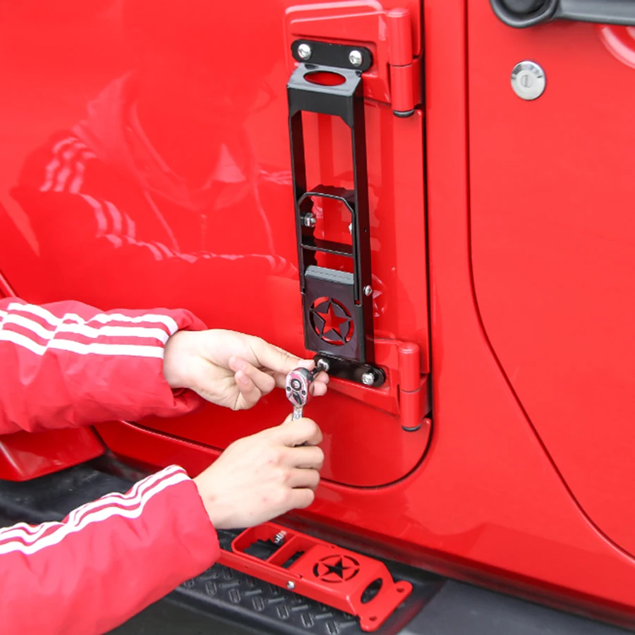 YCCPAUTO Pedal de pie de coche soporte de clavija accesorios de acero sólido para Jeep Wrangler JK 2007-2017 Exterior de estilo de coche piezas de estilo de la estrella
