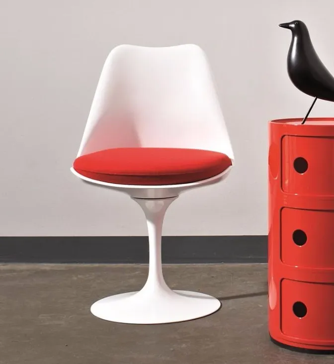 

Classic Tulip Chair With Aluminum Base Swivel Tulip Chair Modern Plastic Swivel Hotel Tulip Chair Office Computer study Chair