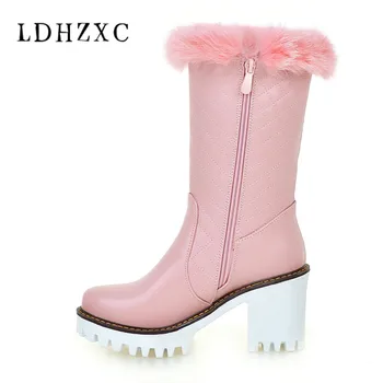 

LDHZXC 2019 new Women's Winter snow boots Shoes Women Winter Boot Brand Women Winter Shoes High Quality Knee High Boots