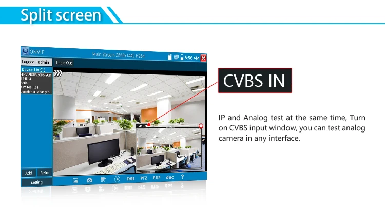 6 в 1 CCTV камера тестер IP AHD CVI TVI SDI CVBS камера безопасности видео тестер все в одном HDMI в 4 к H.265 RJ45 TDR
