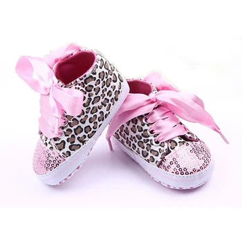 

New Infant Toddler Leopard Sequins Sneakers Baby Girls Soft Sole Crib Shoes 3-12 Months 11/12/13cm
