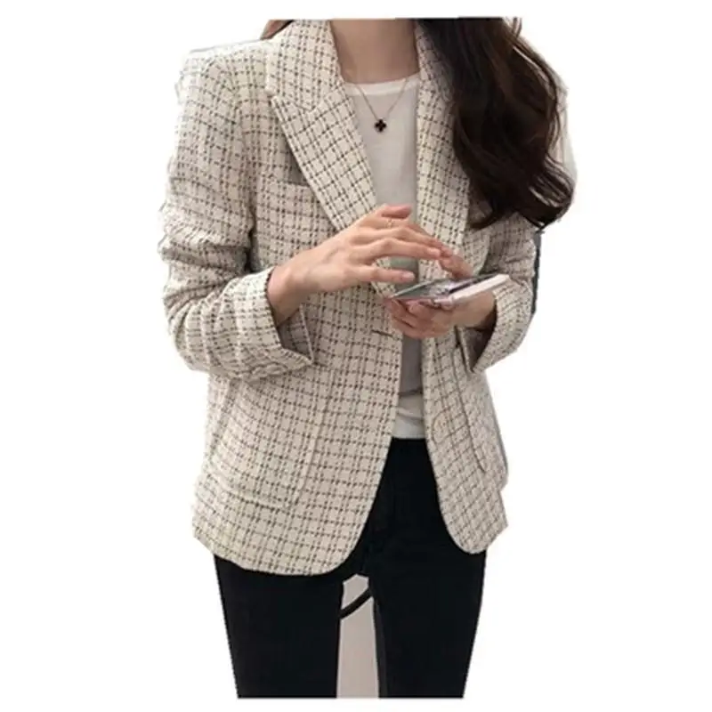 

Fashio plaid Blazers Women Jackets Small suit female short coat spring and autumn New high quality retro plaid suit women coat