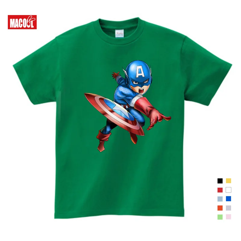 Comic Super Hero Boy TShirt Superman Batman Captain America Movie Men Cosplay Girls T-Shirts Superhero Tee Free shipping