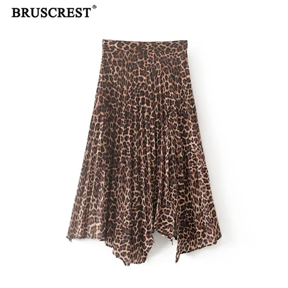 Лето 2019 boho винтажная леопардовая юбка леди с высокой талией юбки женские kawaii