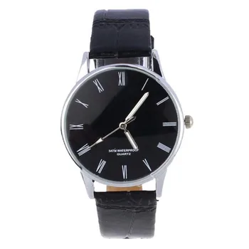 

Mens Watches Top Brand Luxury Clock Classic Women Roman Number Quartz Electronic Leather Wrist Watch Black Relogio Masculino