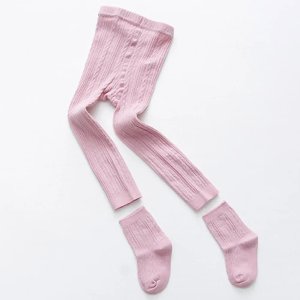 Осенне-зимний комплект из 2 шт. для новорожденных девочек, однотонные хлопковые модные обтягивающие длинные штаны с рисунком для малышей, Комплект носков - Цвет: 1-2 Y Pink