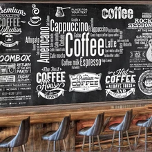 Обои на заказ, европейская меловая доска, газета, кафе, ретро оснастка, обои на стену, черно-белые буквы