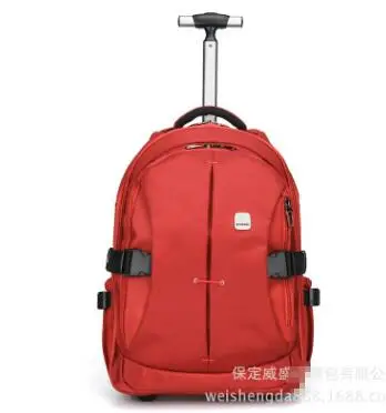 Мужские Оксфордские дорожные багажные сумки на колесиках, дорожные сумки на колесиках, женские рюкзаки на колесиках, деловые чемоданы на колесиках - Цвет: Red 21 Inch