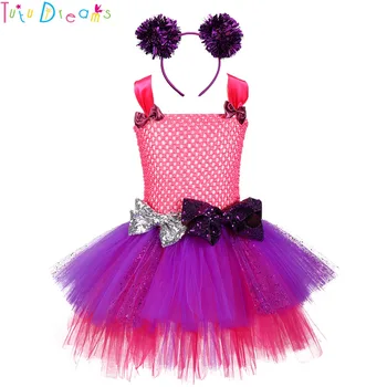 

Princess Girl lol Tutu Dress Kids Girls Layers Light Pink Purple Sequin Bow Minnie Birthday Cosplay Costume Dresses Summer Cloth