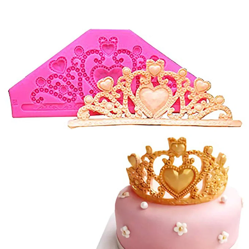 

4YANG Gem Crown Mold/Princess Crown Fondant Cake Molds Chocolate Mold Wedding Cake Decoration Tools Candy Fondant Tools