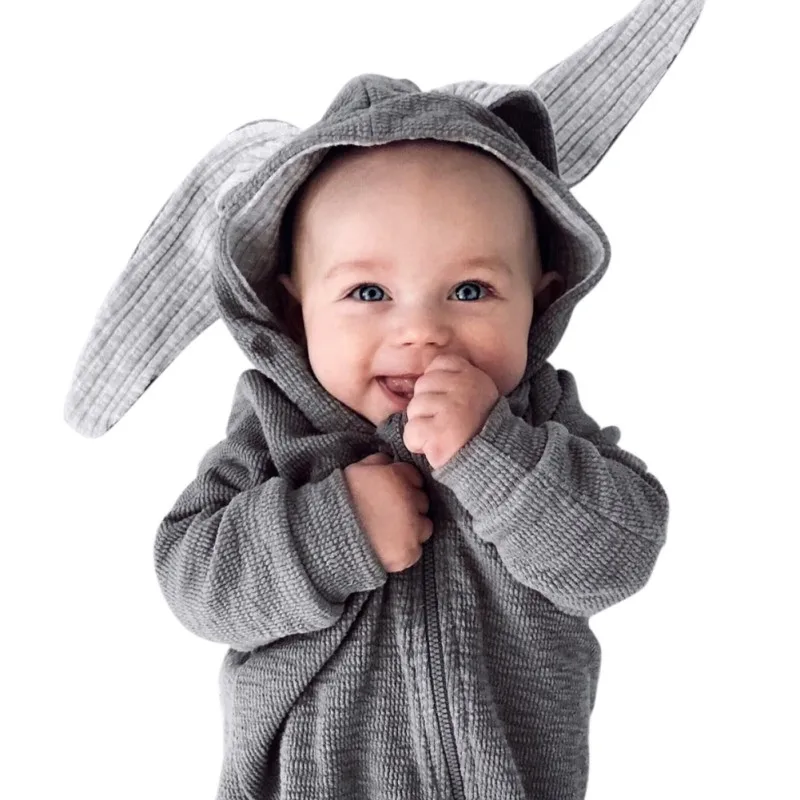 Spring Newborn 3D Bunny Ear Romper Infant Baby Girl Boy Clothes Cute Jumpsuit Playsuit Autumn Winter Warm Bebes Rompers