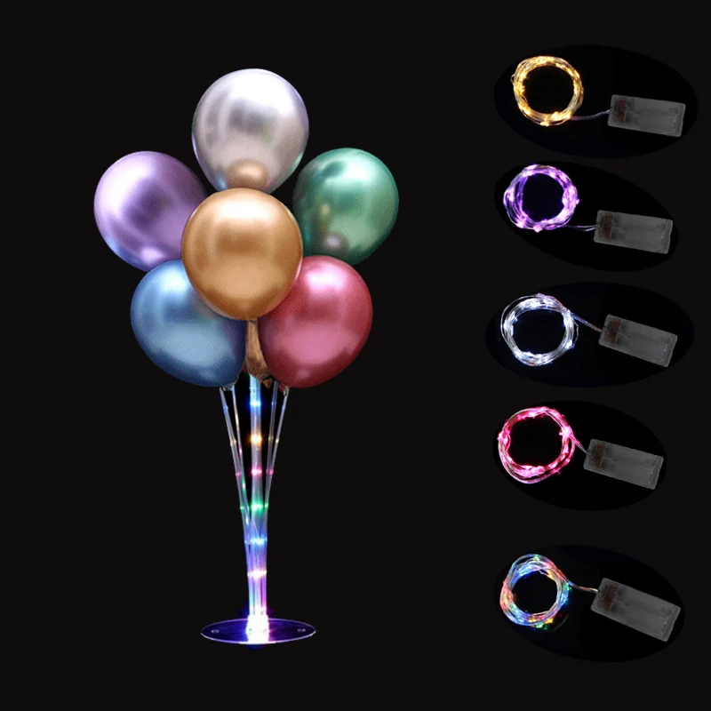 

7 Tubes Balloon Stand And LED Light Kids Birthday Party Decoration Table Balloon Baby Shower Wedding Hen Night Party Supplies
