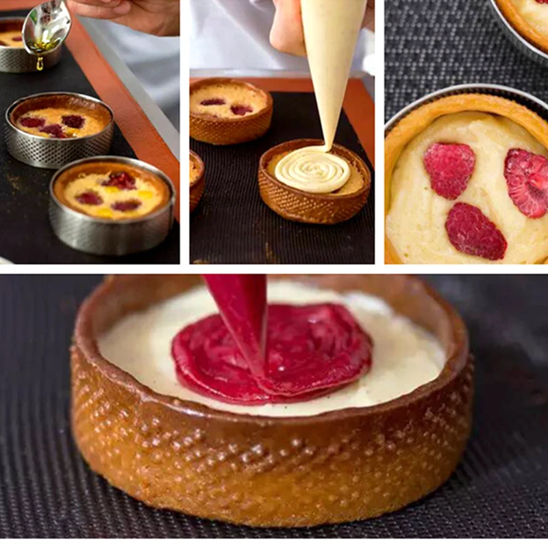 Круглый Тарт, пирожное, 3D силиконовая форма для выпечки, для муссов и десертов, формы для выпечки, инструмент для выпечки, дизайн торта, форма для торта