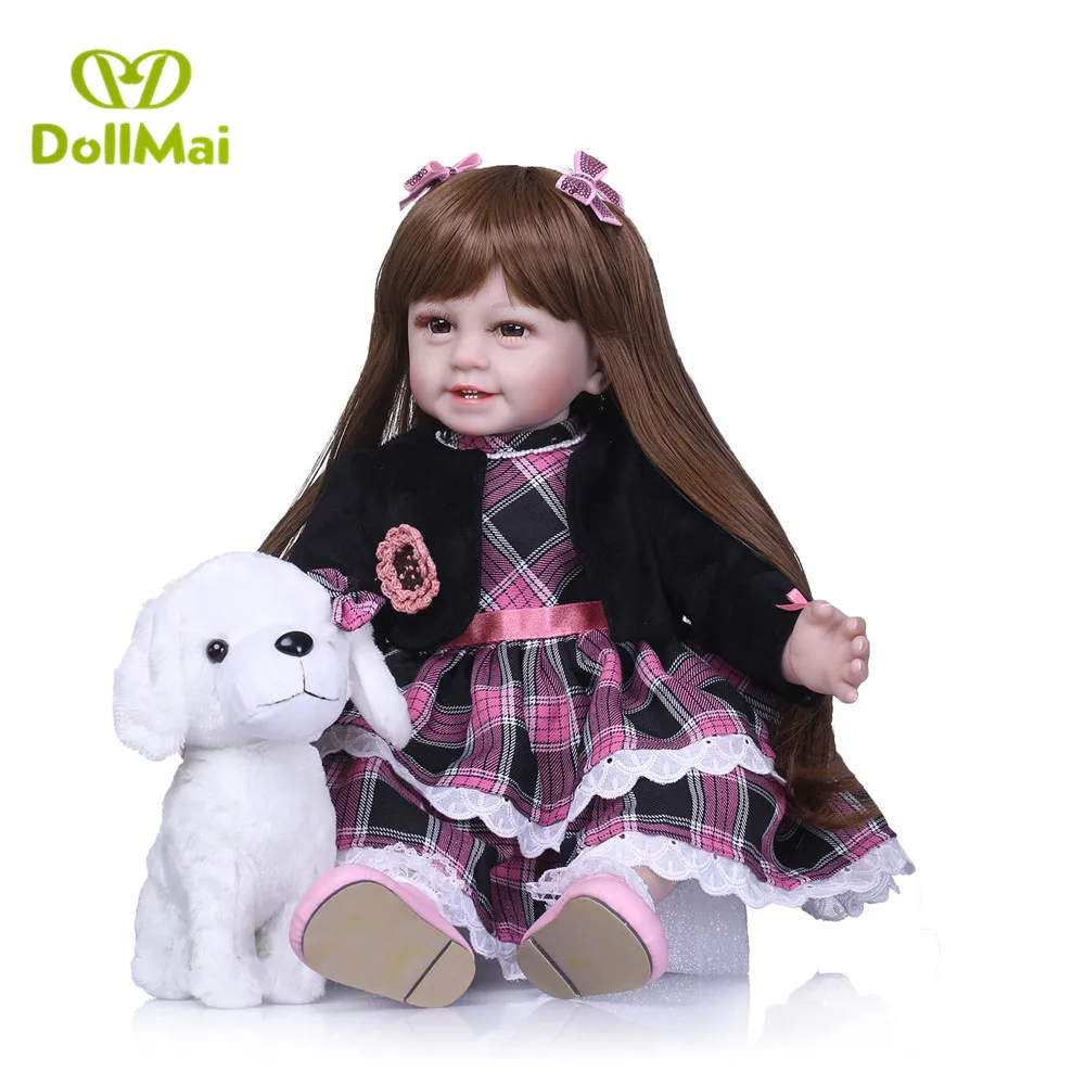 

New 58cm Silicone Reborn baby dolls Fashion real Baby Dolls vinyl Princess toddler girl Children Birthday Gift Bebes Reborn