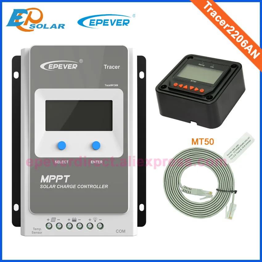 

MPPT EPEVER Free Shipping Tracer2206AN 20A Solar Battery Charger Controller LCD display MT50 remote Meter Max PV input 60V