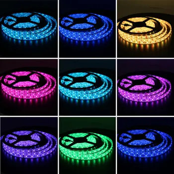 

5V 12V 24V LED Strip RGB PC 5050 Waterproof Christmas Decorations 5M Flexible 5 12 24 V RGB Light Tape Diode Ribbon TV Backlight