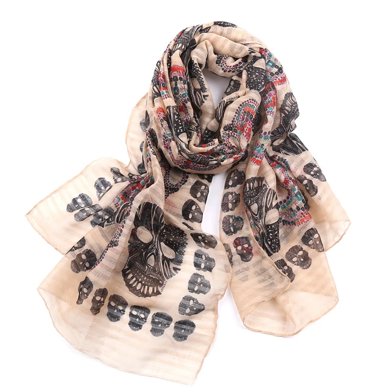 Высокое качество призраки классический шарф Цвет череп голова приморский праздник солнцезащитный крем кондиционер шаль шарф женщина