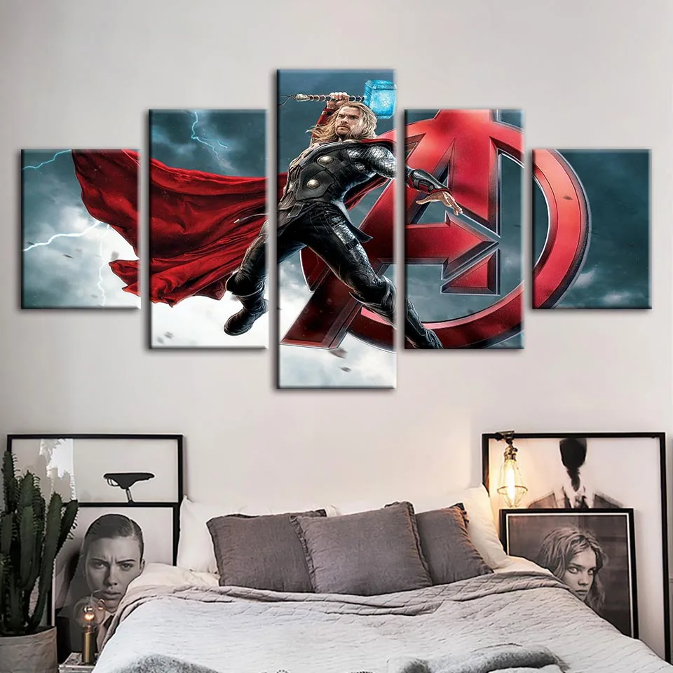 

Wall Art Prints Poster Modular Canvas Pictures Marvel Comics Seris Thor Movie Home Decor Modern Painting Living Room Framework