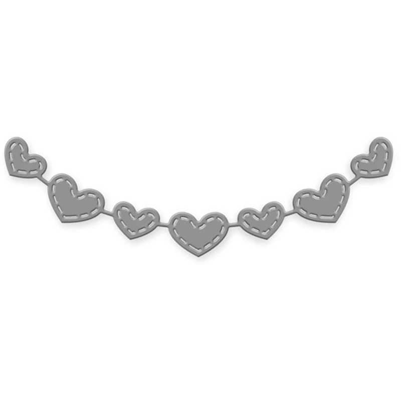 

Naifumodo Dies Heart Garland New Metal Cutting 2*6cm for Scrapbooking Card Album Making DIY Craft Die Cut Template
