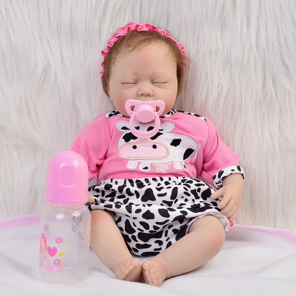 

Lifelike Sleeping Game Toys 17'' Dolls Reborn Soft Silicone Vinyl Reborns Baby Princess Girl Doll Birthday Gifts for Children