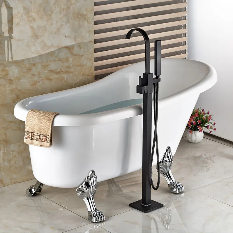 Modern Freestanding Bathtub Faucet Tub Filler Oil Rubbed Bronze Modern Freestanding Bathtub Faucet Tub Filler Oil Rubbed Bronze Floor Mount With Handshower Mixer Taps In Shower Faucets From Home Improvement On