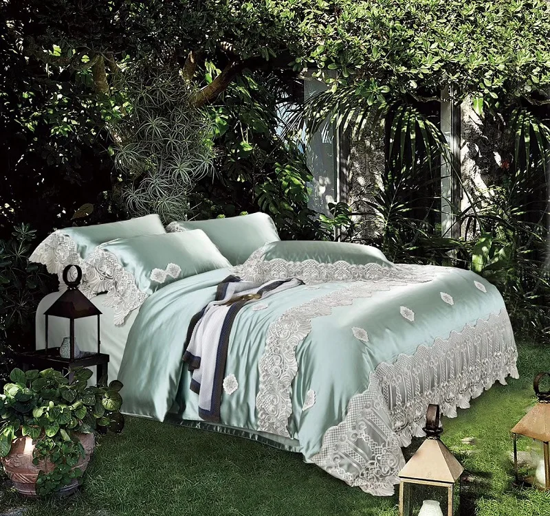 Romantic French Style Luxury Lace Embroidery Silk Cotton