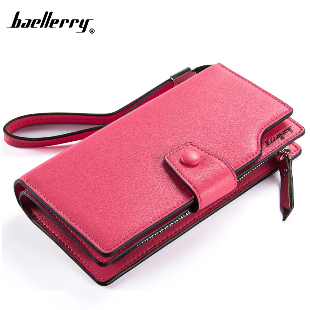 

New Baellerry Fashion Women Long Wallet With Zipper Ladies Solid High Capacity Multifunction Wallets Clutch Bags Purses Handbags