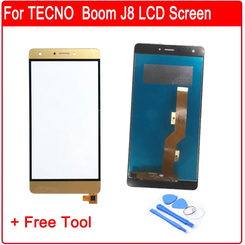 

For TECNO BOOM J8 J5 J7 Touch Screen Sensor Panel + LCD Display Assembly Replacement Repair+ Free Tools