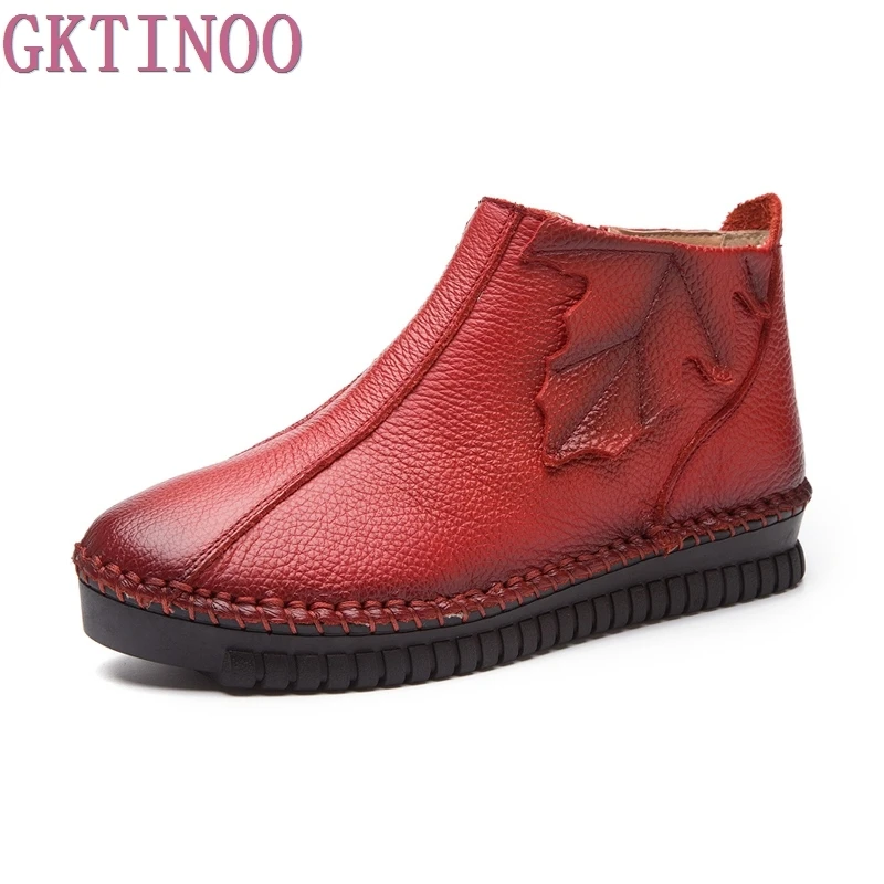 New Autumn Winter Women Fashion Vintage Genuine Leather Shoes Female Ankle Boots Woman Zip Casual Boots Plus Size 35-43 New Autumn Winter Women Fashion Vintage Genuine Leather Shoes Female Ankle Boots Woman Zip Casual Boots Plus Size 35-43