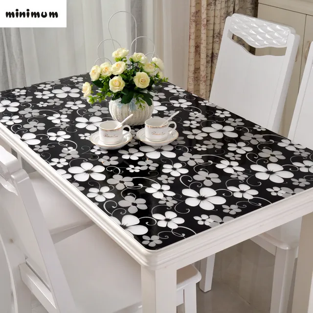 Black Tablecloth Pvc Soft Gl Table Mats Waterproof Anti Hot Black Tablecloth Pvc Soft Gl Table Mats Waterproof Anti Hot Coffee Cover Crystal Plate