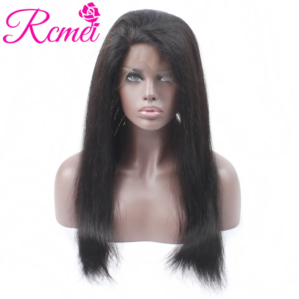 Rcmei Peruvian Straight Hair 360 Lace Frontal With Bundles 3 Bundles With 360 Lace Frotnal 22x4x2Inch Pre Plucked With Baby Hair