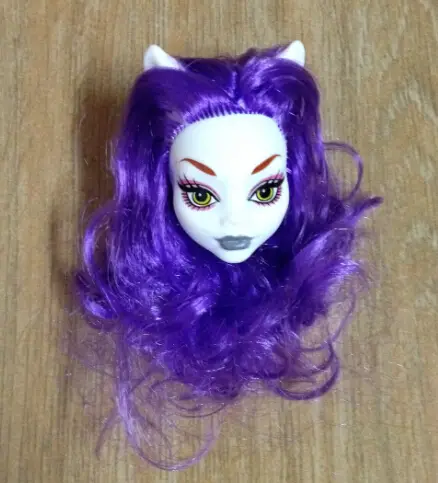 Kids Toy Demon Monster Doll Head With Purple Red Hair Diy