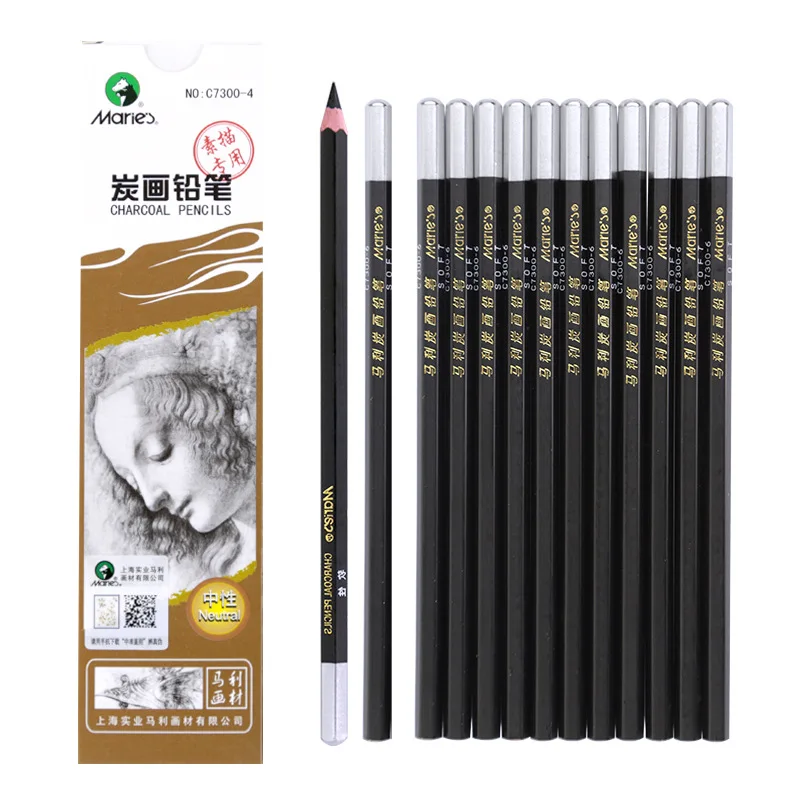 Drawing Lapiz Set Stationery, Soft Charcoal Pencil Set